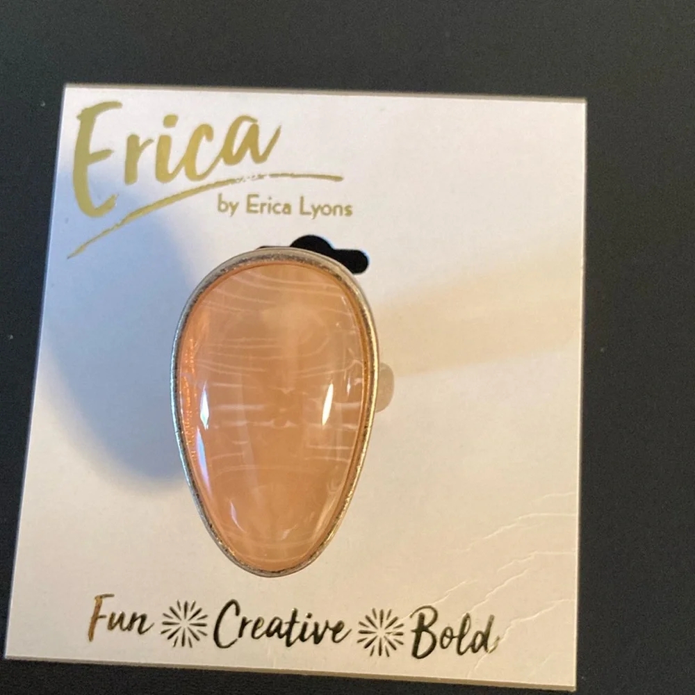 Gold and Peach Ring size 7 - Picture 2 of 4
